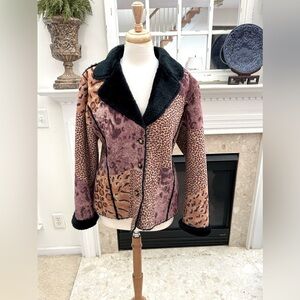 Weavz Multicolor Animal Print Teddy Jacket